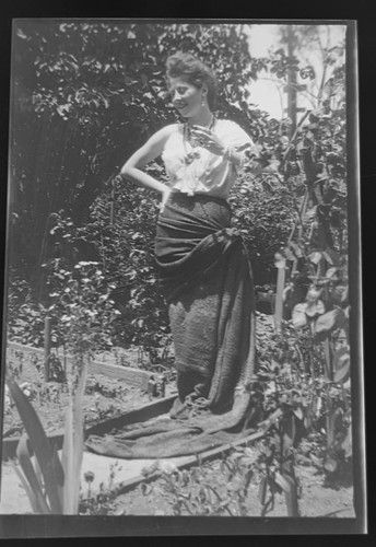 1940s woman posing garden - 1940s,