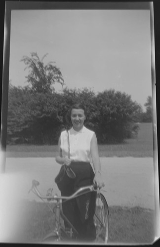 1950s woman standing with - woman,